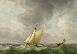 Een cutter in een sterke bries